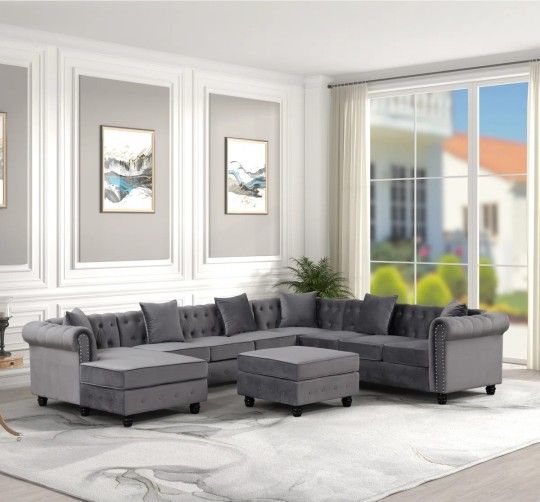 Like New Couch - Manchester 132" Sectional Sofa Set (5 Piece)