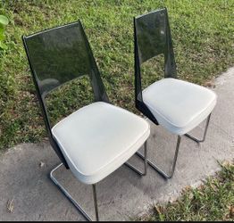 Vintage 70s Daystrom smoked acrylic chairs