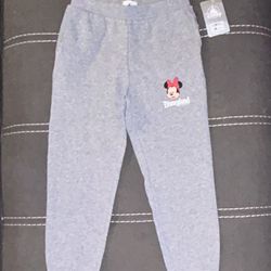 New Disneyland Resort Sweatpants Girls Size 5/6 Minnie Mouse Pockets Disney 