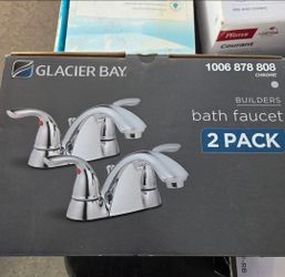 New Glacier Bay 2 pack Chrome Bathroom Faucet. Will Seperate And Sell Separately At $25 Each