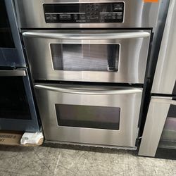 Kitchen Aid 30” Microwave Oven Combo In Stainless Steel Used