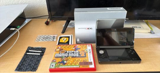 Nintendo 3DS Cosmo Black with New Super Mario Bros. 2 and Original Box
