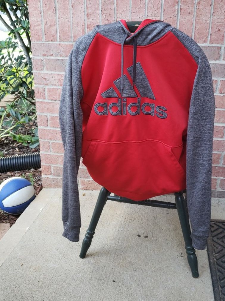 XL-men Red and Gray Adidas Hoodie