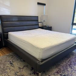 Cal King Caracole Leather Bed Headboard And Frame