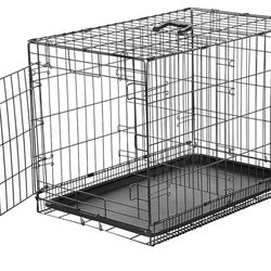 Medium Dog black metal cage crate foldable 30x20