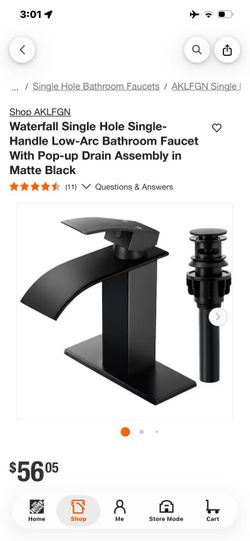 AKLFGN Matte Black Waterfall Bathroom Faucet
