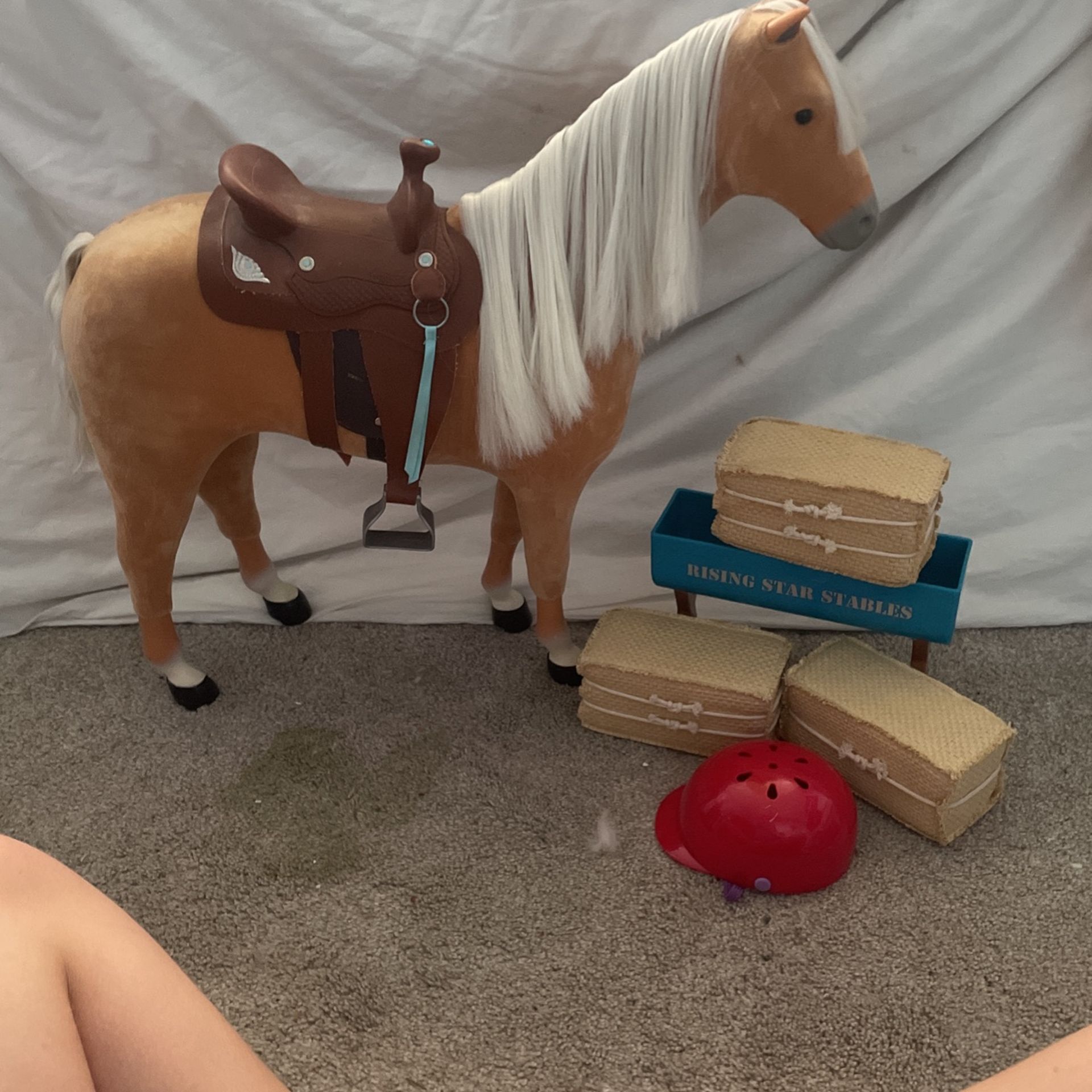 American Girl Doll Horse With Straddle and Hay