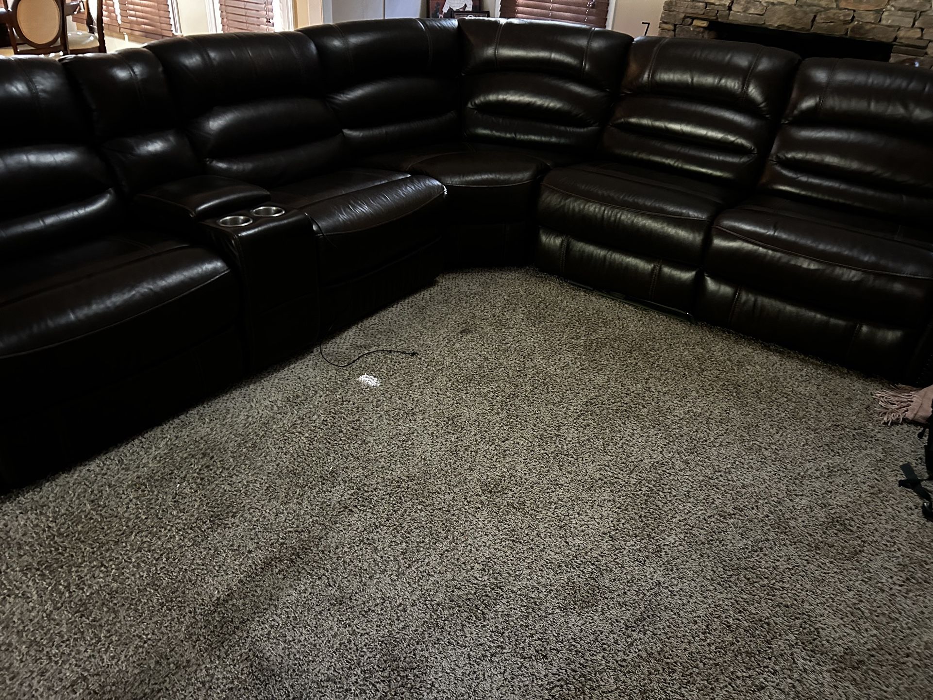 Leather, Recliner Sectional