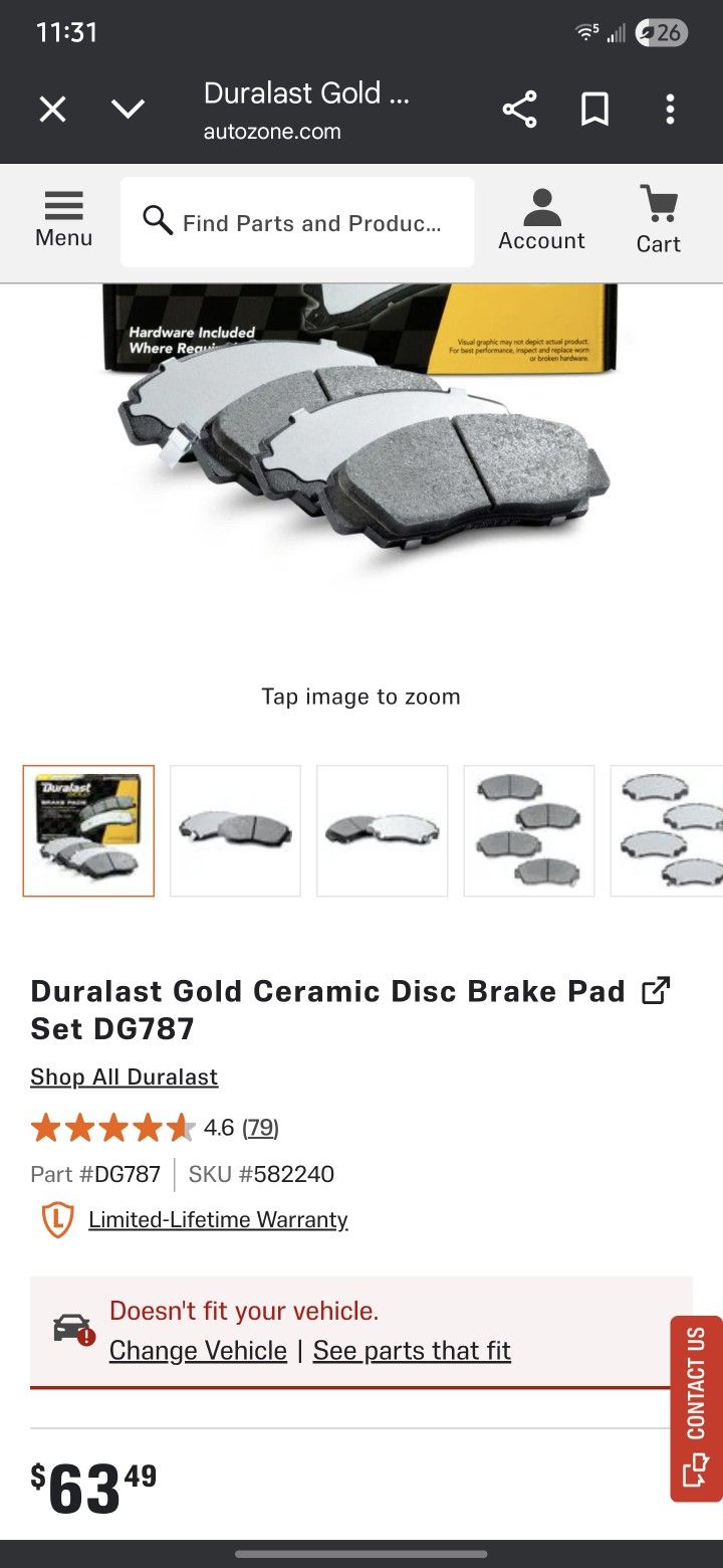 New Front Brake Pads- 2009 Acura Tsx Or Similar
