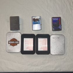 Zippos Lighters Authentic With Case And Paperwork. Gently Use, No Damage, All Parts Work  