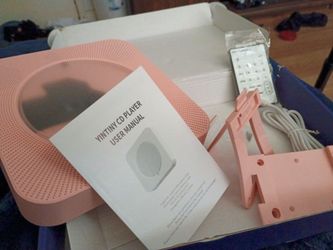 Yintiny CD Player Pink with Remote and Stand