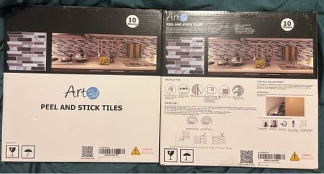 (2) boxes of 10 each Art 3D peel and stick tiles