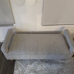 Gray storage bench