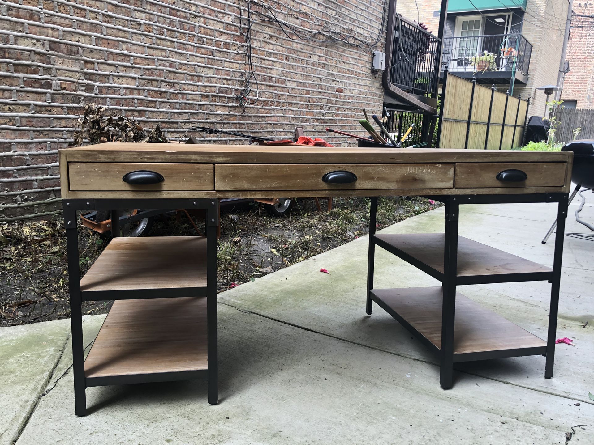 World Market Wood and Metal Teagan Desk