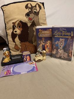 Lady &The Tramp pillow & 2 movies #1&2