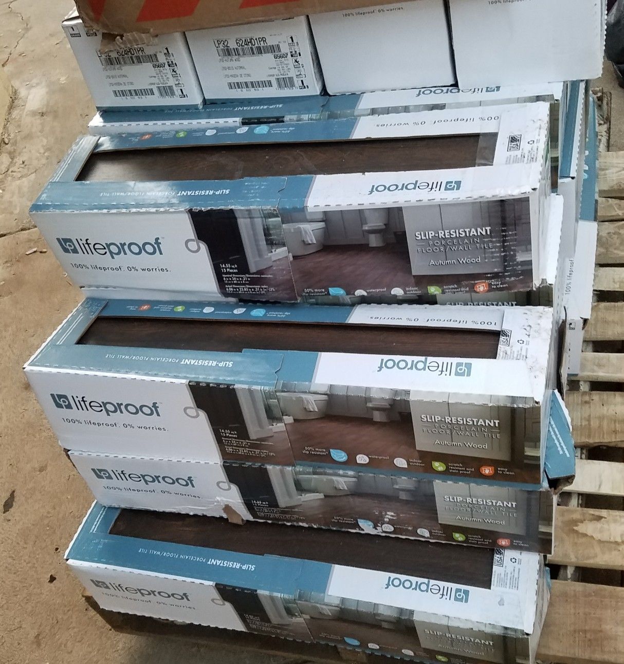 New LifeProof Autumn Wood 6 in. x 24 in. Porcelain Floor and Wall Tile