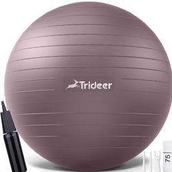 Trideer Exercise Ball, Nature Themed Yoga Ball, Easily Inflated Ball Chair, for Workout, Stability, Balance, Physical Therapy & Pregnancy, Quick Pump 