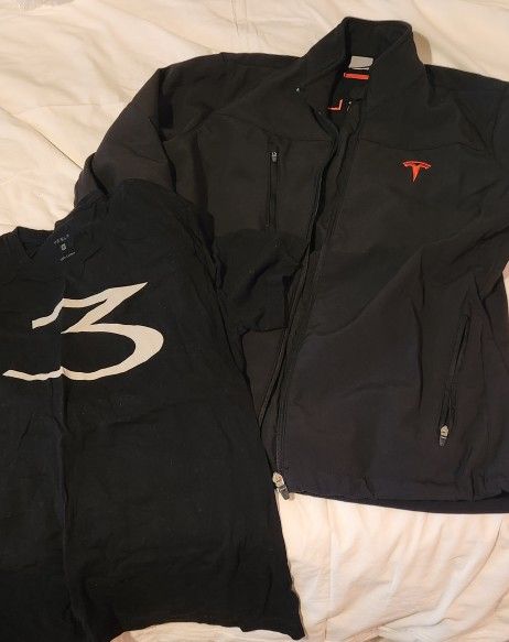 Tesla Women's Employee Corporate Jacket & Model 3 TShirt Set