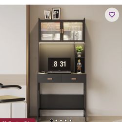 Berwaldt 31.5'' W Rectangle Computer Desk with Hutch and Cabinet
