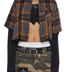 Long Sleeve Plaid Top