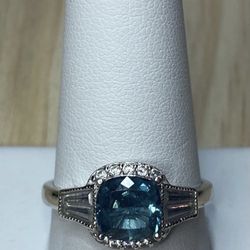 Sterling Silver London Blue And Moissanite QVC Ring 