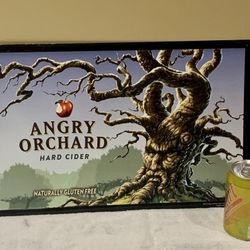 Angry Orchard Hard Cider metal bar sign