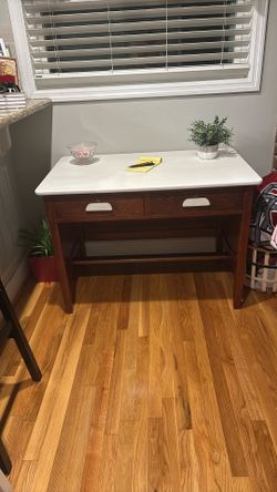 Vintage Solid Oak Teachers Desk 