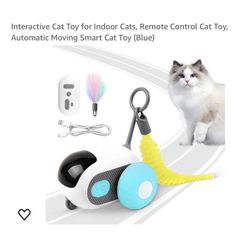 Brand new Interactive Cat Toy for Indoor Cats, Remote Control Cat Toy, Automatic Moving Smart Cat Toy (Blue) 