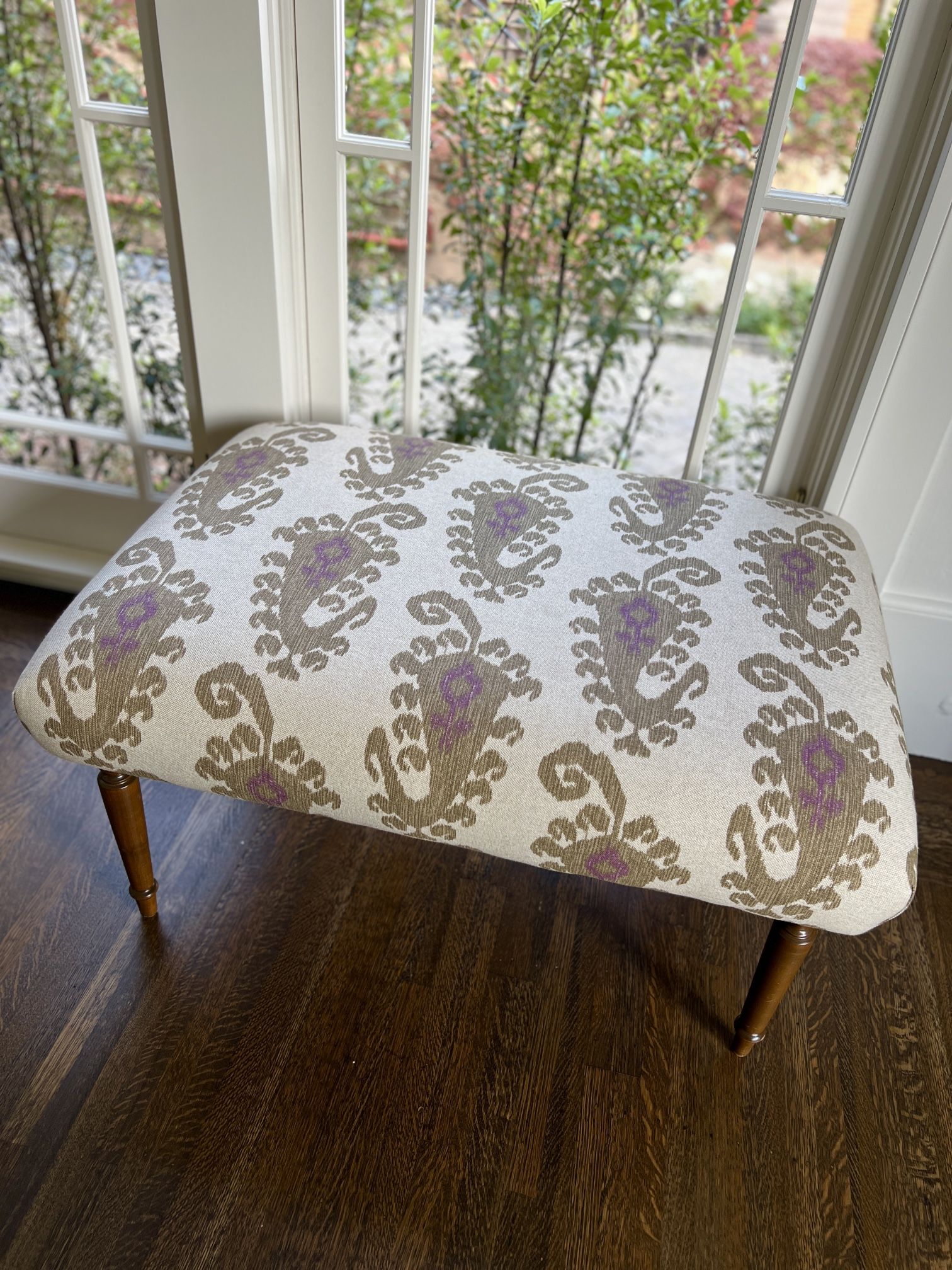 Indian Paisley Print Ottoman Foot Stool