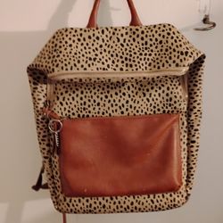 Leather Animal Print Backpack