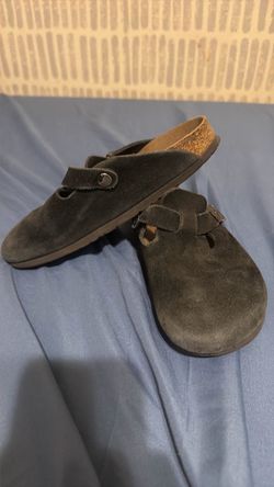 Birkenstock Boston Suede Clogs Black