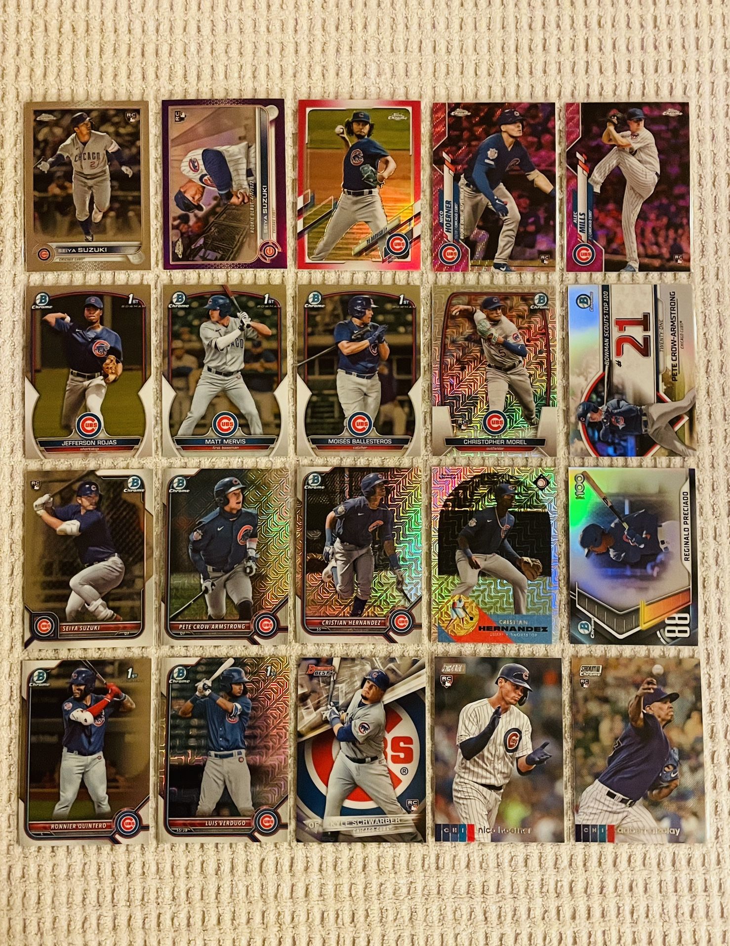 Chicago Cubs 40 Card Baseball Lot! Rookies, Prospects, Refractors, Prizms, Autographs, Short Prints, Variations & More!