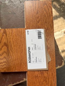 Solid hardwood 4 1/4” wide by 3/4” tick