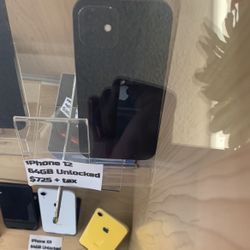 iPhone 12 . 64GB. Unlocked . $725+ Tax