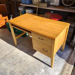 Desk With Keyboard Shelf And Drawers