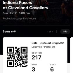 4 (four) Cavs Game Tickets