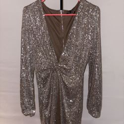 Sequin Dress Mini - Silver 