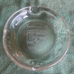Vintage Alan Johnson Porsche Audi Clear Glass Ashtray LG Heavy Duty 6” 1960’s
