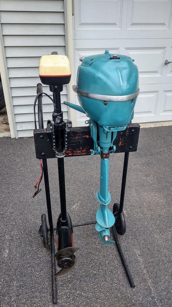 Johnson Sea Horse 2.5 HP Outboard And Minn Kota Trolling Motor.