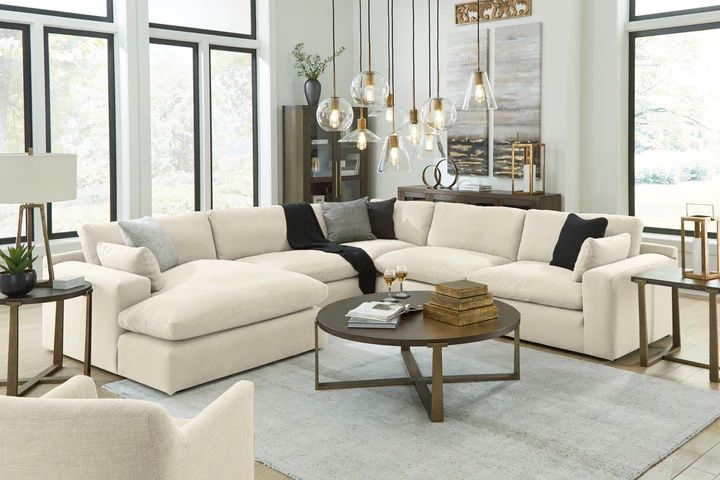 Elyza Linen 5 Piece LAF Sectional & Couch , Sofa, Loveseat Options,All Products : American Fashion Style Bags On Sale