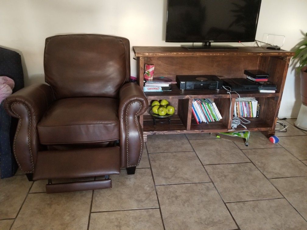 Recliner Chair and Entertainment center