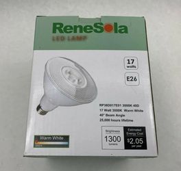 Renesola RP38D017E01 NIB LED Par38 17W 3K Flood Light