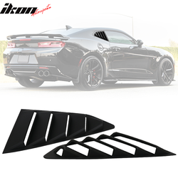 Fits 2016-2024 Chevy Camaro GT Style Quarter Window Louvers Scoops 2Pc Matte Black