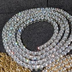 3mm Tennis Chain White Gold Plated