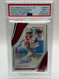 2023 Panini Immaculate Xavier Hutchinson #SM-XH /99 Auto PSA 9/10