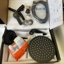 Shower Faucet Set with Tub Spout Bathroom Rainfall 8 Inch Shower Head System with Handheld Single Handle Shower Trim Kit 