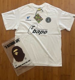 BAPE white tee with blue star design Size M