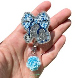 Blue Now & Stethoscope badge Reel 