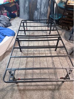 Twin steel foldable platform bed frame