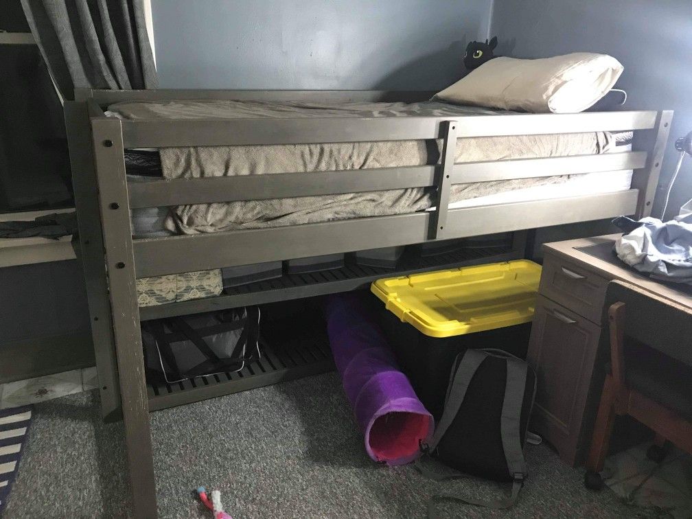 Bed frame with ladder & Mattress (Twin)